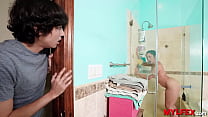 Curious Stud Catches his Friend’s Hot Mom Taking a Shower