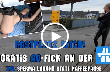 AO-FICK an der Autobahn  XXL SPERMA Ladung statt Kaffeepause