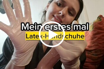 Zum ersten mal mit Latex gewichst