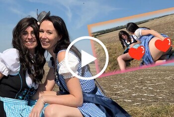 Horny Heimweg! Öffentliche Lesbenspiele nach der Party!