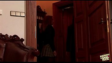 Spanking adoring lingerie donning secretary sinks into old & young anal doggy style sin.