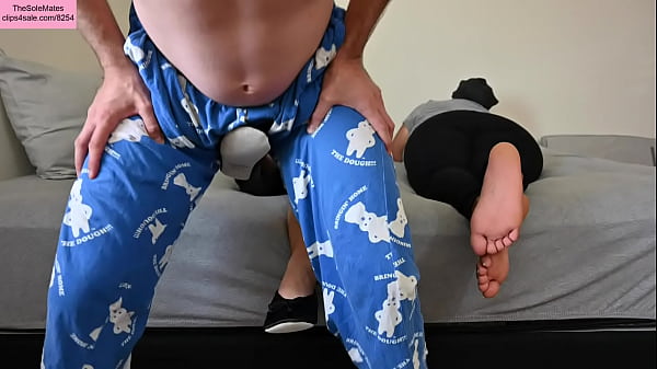 TSM – Dylan light ballbusting, Astrid posing in background